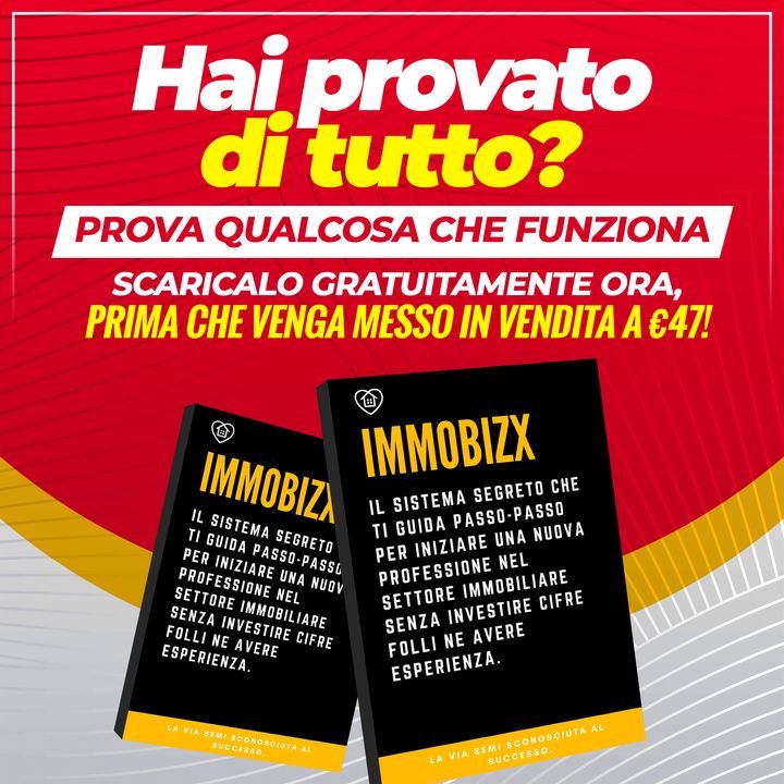 ImmoBizx: Scopri un Lavoro Indipendente da Casa Serio? Consulente Marketing Immobiliare.