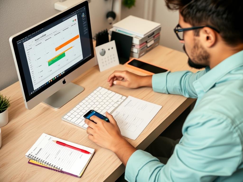 Freelancer che lavora su progetti online per guadagnare soldi extra