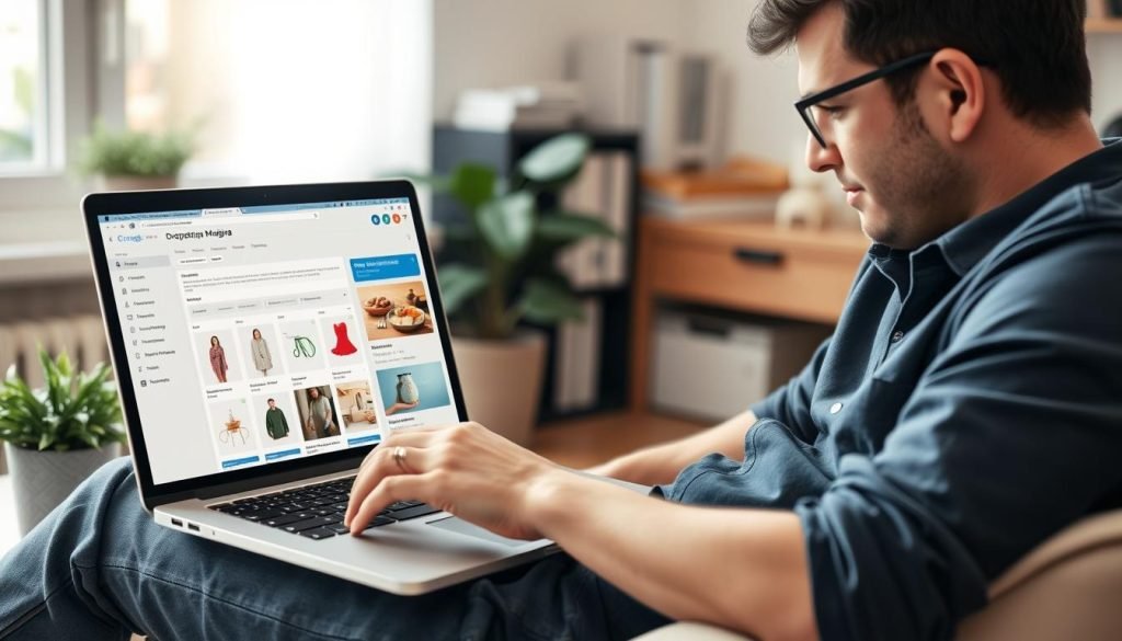 Imprenditore italiano che gestisce un negozio dropshipping