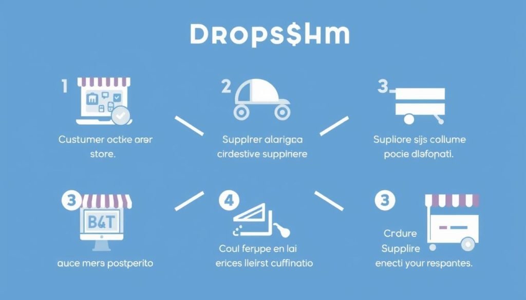 Infografica che spiega il processo di dropshipping