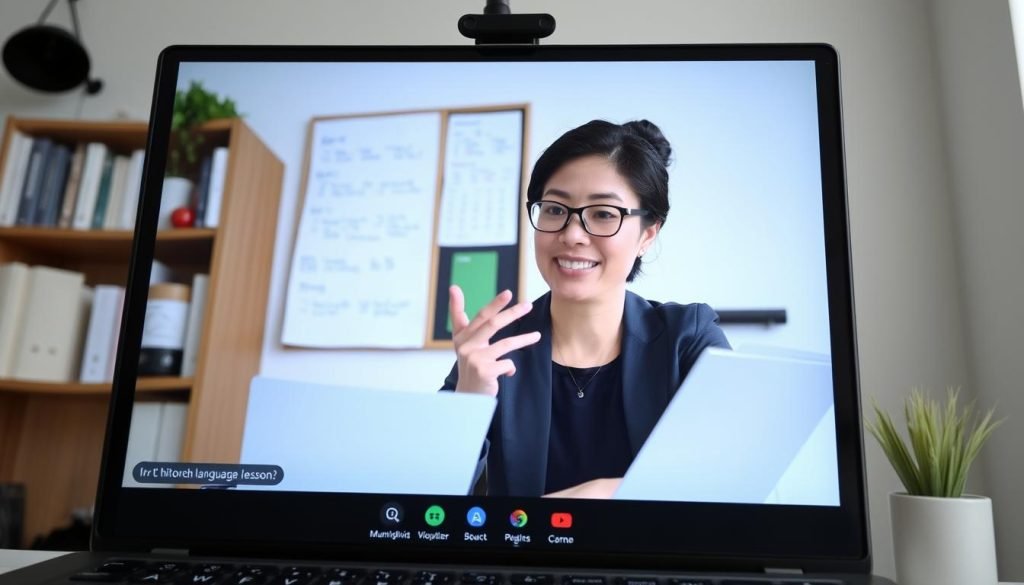 Lezione online di lingua straniera Lezione online di lingua straniera