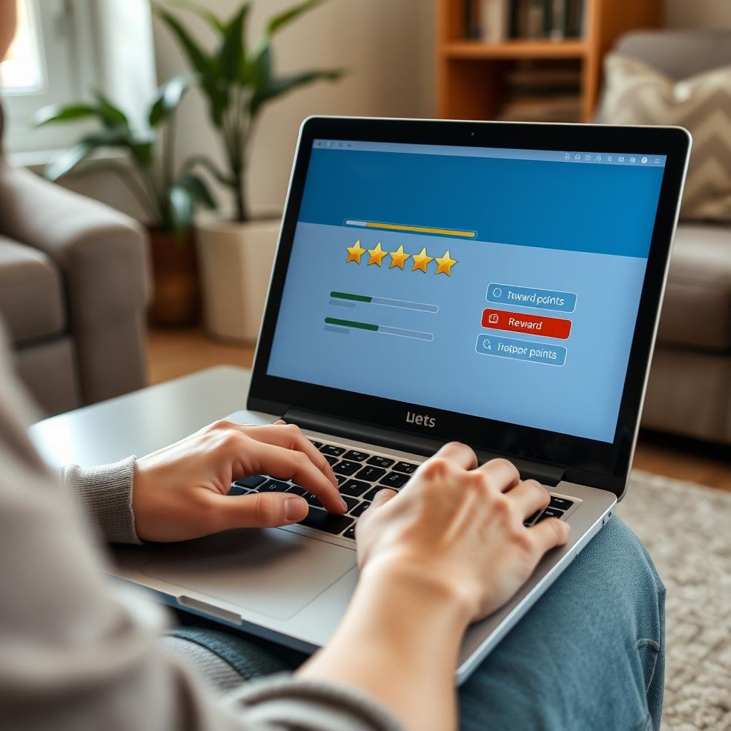 Persona che completa sondaggi online