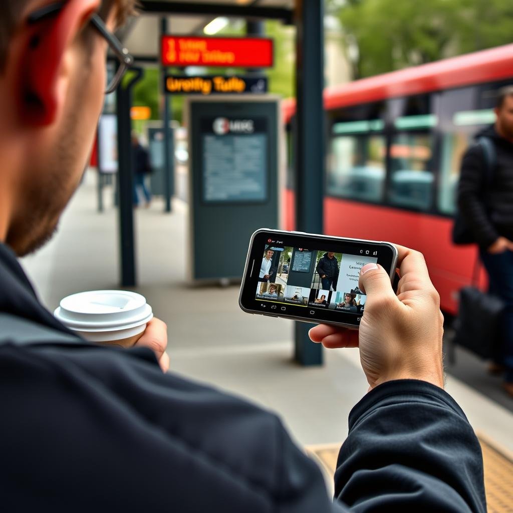 Persona che sfrutta i tempi morti