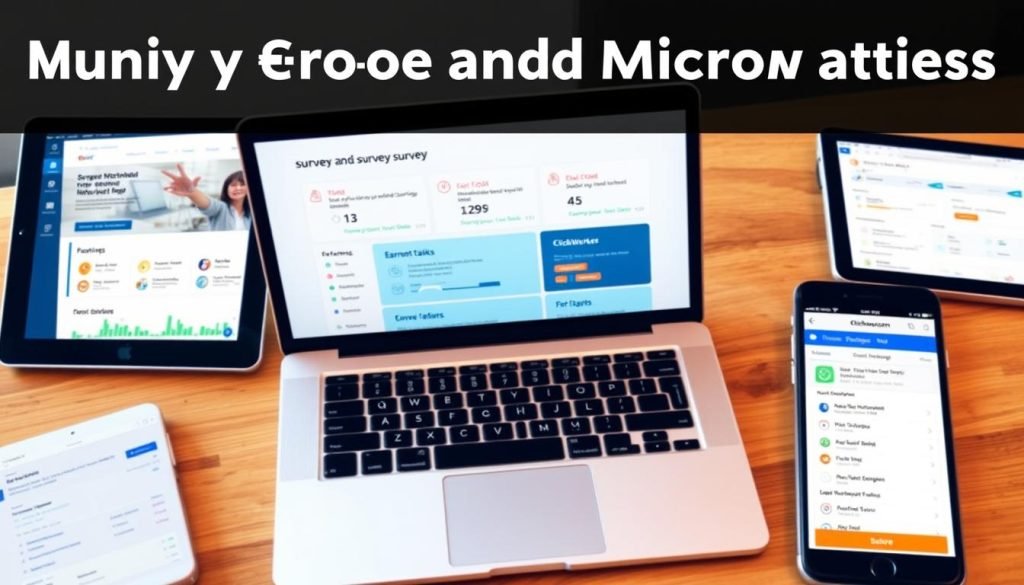 Schermata di diverse piattaforme di sondaggi e microtask