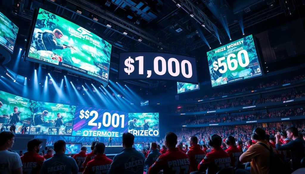 Torneo eSports con giocatori che guadagnano soldi giocando nel 2025