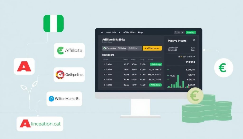 Blog con link di affiliazione e statistiche di guadagno passivo