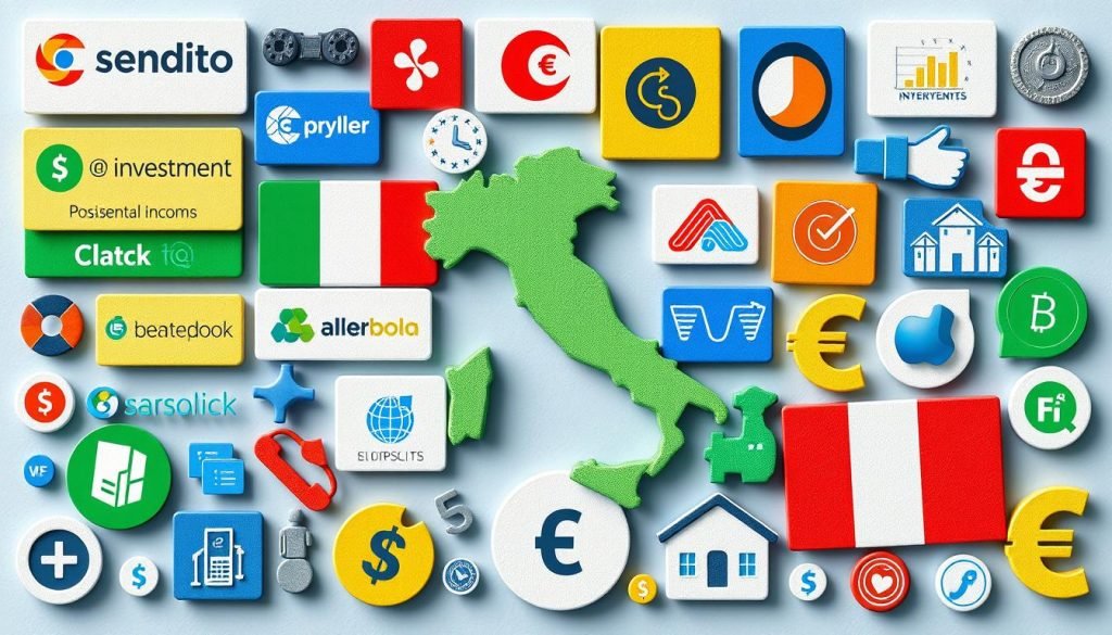 Collage di strumenti e piattaforme per generare reddito passivo in Italia