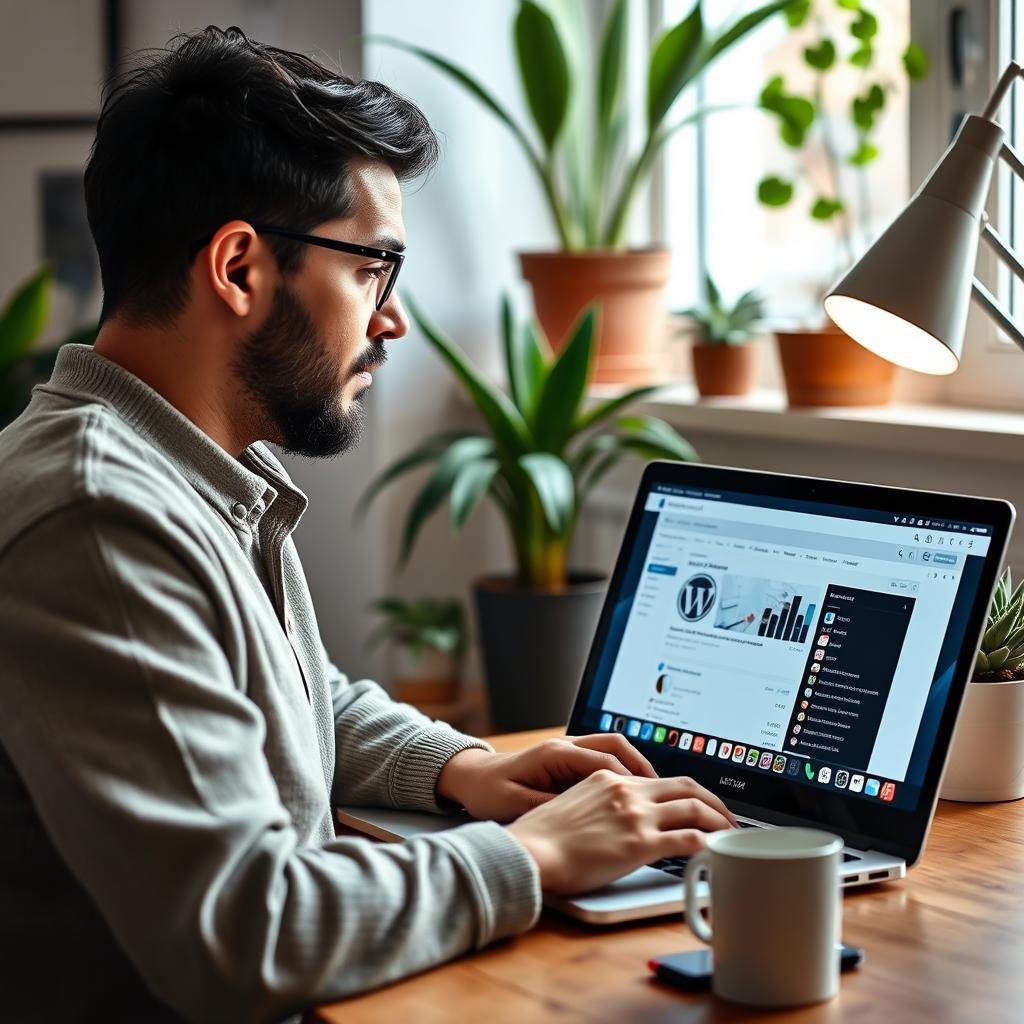 Content creator che lavora al suo blog