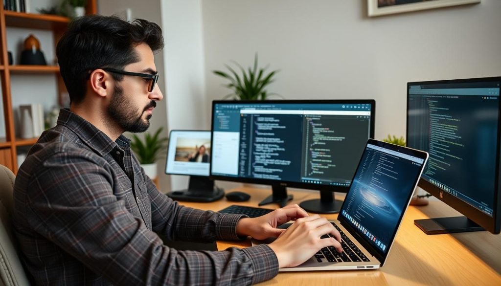 Freelancer che lavora su un progetto per guadagnare online subito