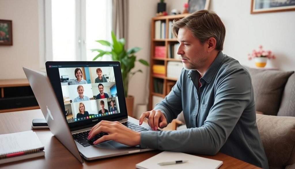 Insegnante che tiene una lezione online