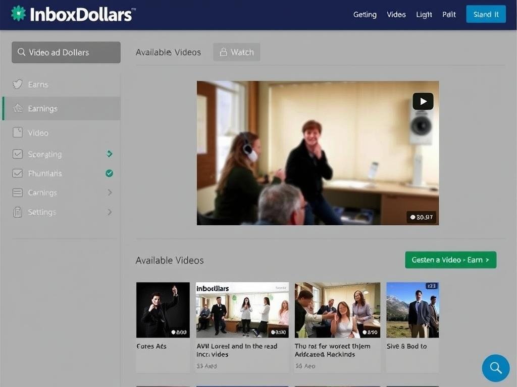 Interfaccia di InboxDollars per guadagnare vedendo pubblicità