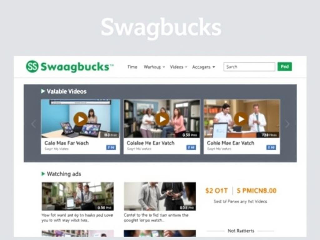 Logo e interfaccia di Swagbucks per guadagnare vedendo pubblicità