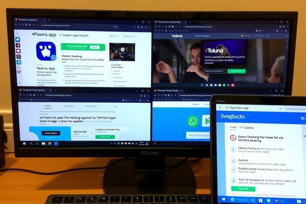 Schermata che mostra diverse piattaforme per guadagnare leggendo articoli
