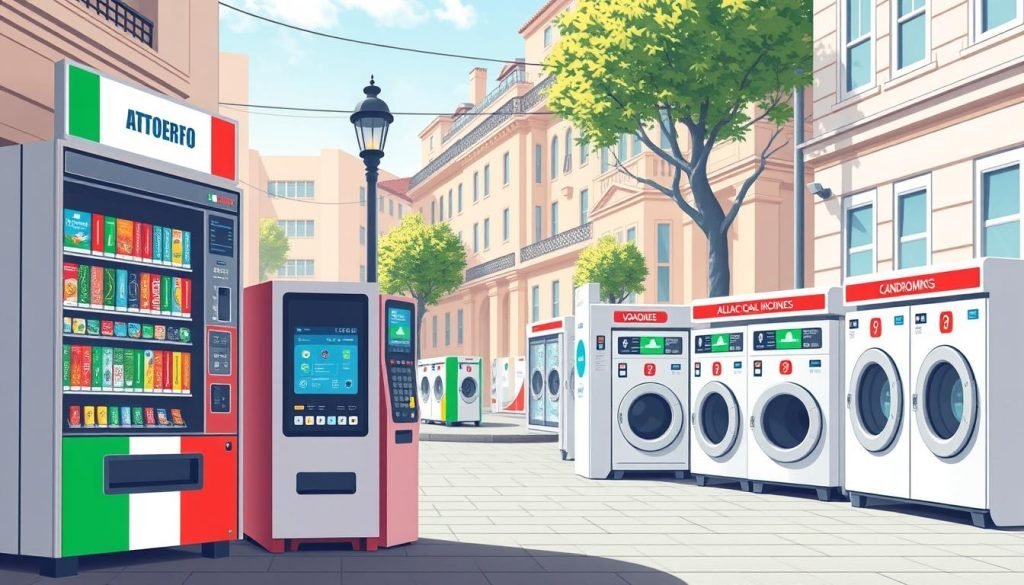 Sistema di business automatizzato con distributori automatici o servizi digitali self-service