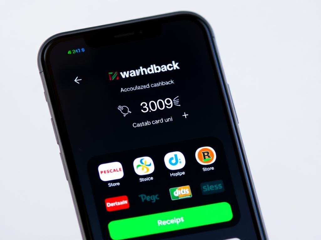 Smartphone con app di cashback che mostra rimborsi in euro
